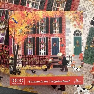 Galison Autumn in the Neighborhood 1000 Piece Puzzle